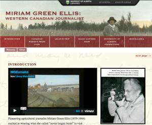 Web Exhibit Developer, <em>Miriam Green Ellis: Western Canadian Journalist </em>